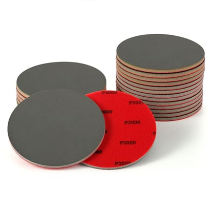 MAXMAN 12pcs Foam Sanding Pads, 6 Inch Sanding Sponge Set, 2000 Grit Bowling Sanding Pads, Reusable Wet Dry Sandpaper Block for Random Orbital Sander, Wood, Metal, Auto Polishing & Curved Surfaces - size: 6 inch, style: 2000 Grit