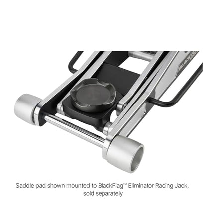 Black Flag™ Eliminator Aluminum Racing Jack Large Saddle Upgrade, 3-3/8 Inch Steel Saddle with Tube Frame Notches for Lifting Round Chassis and Axles (Fits Eliminator Jack)