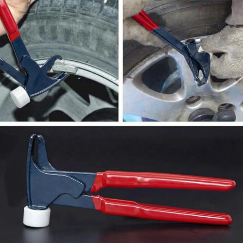 CKAuto Wheel Balancing Weight Plier Hammer Tool with Plastic Jaws for Wheel Weights Clip On(Upgraded Version) - size: upgraded