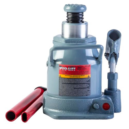 Pro-Lift B-S20D Grey Hydraulic Bottle Jack - 20 Ton Capacity