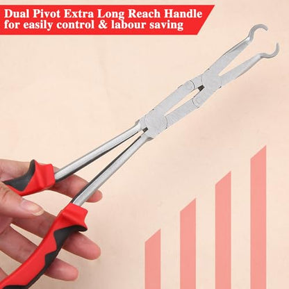 13 Inch Long Reach XL Pivot Ring Nose Pliers with Serrated Jaw for Hard to Reach Spaces - style: Ring Nose