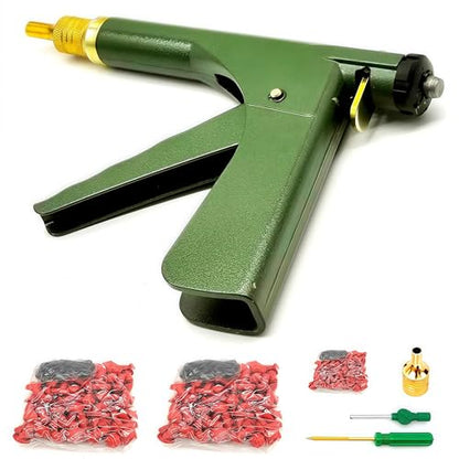 Tire Plug Gun Kit, Tire Repair Patch Kit Heavy Duty, Motorcycle Tubeless Tire Repair Kit with 70 Pcs Mushroom Plugs 70 Pcs Plug Leads, for Tire Punctures Flats on Car Motorcycle Truck