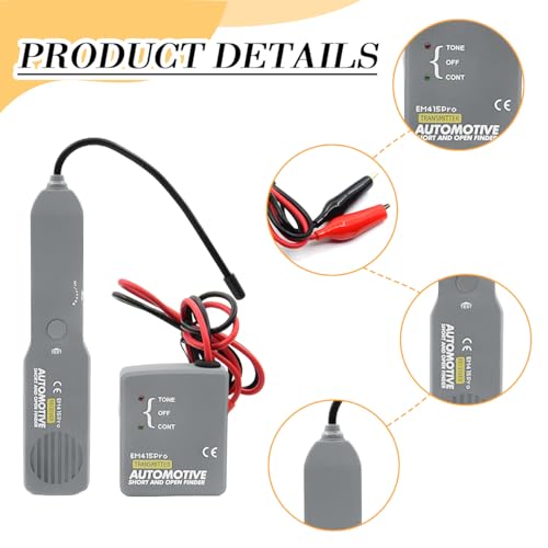 BESULEN EM415PRO Car Circuit Tracer, DC 6-42V Vehicle Electrical Short Open Breaker Circuit Finder, Flexible Wire Tracer Automotive Repair Tool, Universal for SUV RV Truck