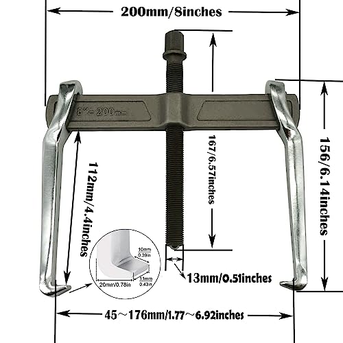 2 Claw Gears Puller for Removal of Pulley Flywheel Bearing(4").+2-Jaw Gear Puller,Adjustable - Bearing Gears Puller(8").