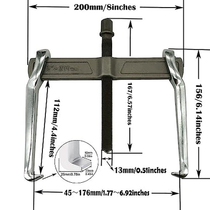 2 Claw Gears Puller for Removal of Pulley Flywheel Bearing(4").+2-Jaw Gear Puller,Adjustable - Bearing Gears Puller(8").