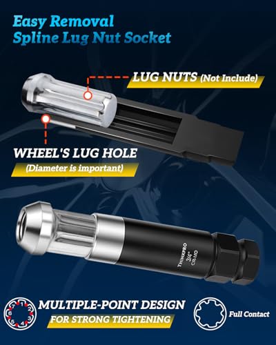 Spline Lug Nut Socket Set | 5/6/7/12 Spline Wheel Lock Removal Kit | 5 Spline Lug Nut Key, 6 Spline Lug Nut Socket,7 spline lug nut key, 12 Point Wheel Lock Key,