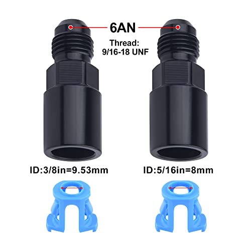 EVIL ENERGY 6AN Male to 3/8" & 5/16" SAE Quick-Disconnect Female Push-On EFI Fuel Rail Fitting 2PCS - size: 6AN to 3/8 & 5/16