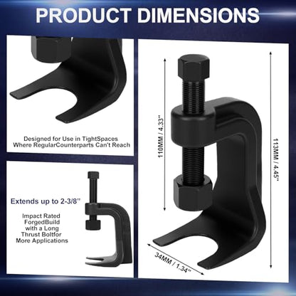BBTO Ball Joint Puller Lower Ball Joint Separator Tool Adjustable Removal Tools for Balls with 2-3/8" Max Opening,Compatible with 3/4" Socket or Wrench for Cars, Trucks, SUVs