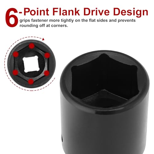CASOMAN 1/2" Drive x 1-3/16" Impact Socket, 6-Point, SAE, CR-MO - size: 30.16 mm (Shallow), style: 6-Point Socket
