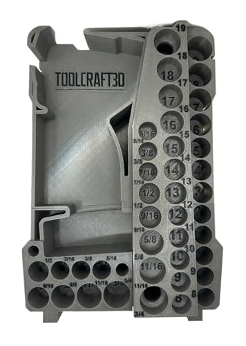 ToolCraft3d Design 3d Printed Insert Designed for Milwaukee Packout Organizer and Gen2 M12 Stubby 3/8" Impact (Insert Only) (Industrial Gray) - color: Industrial Gray