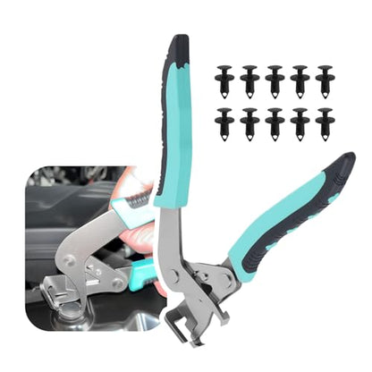 Upgraded Car Clip Pliers and Disassembly Tools with Plastic Rivets,Labor-Saving Automotive Clip Removal Tool with Non-damaging/Spade Jaws,Non-Slip Car Panel Clips Removal Pliers