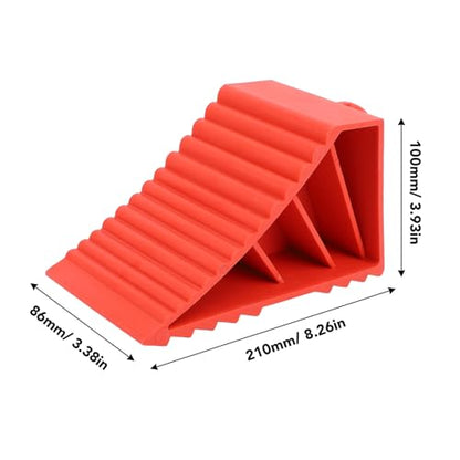 Ejoyous Heavy Duty Rubber Wheel Chock with Ribbed Anti Slip Design and Handle for Car Truck SUV Trailer RV
