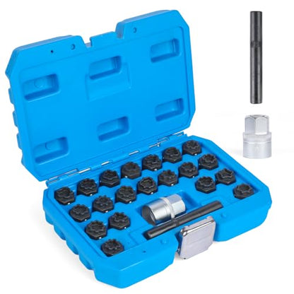 BELEY 22PCS Wheel Locking Nut Key Kit Compatible with Audi Series | A-X Automotive Spline Wheel Anti-Theft Screws Remover & Socket Keys Kit - style: 22pcs for Audi