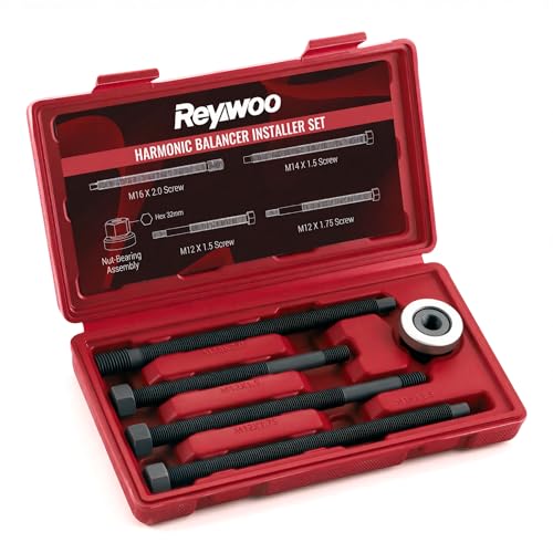 Reywoo Harmonic Balancer Installer Set, Long Reach Crank Pulley Underdrive Pulley Damper Installation Tool Kit for Balancer Pulleys - style: Installation