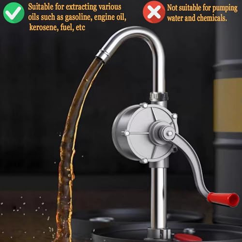 55 Gallon Drum Pump, Barrel Pump for engine oil, diesel fuel, gasoline, kerosene, Hand Pump for 55 Gallon Drum, 50, 5, 15, 30 gal Drum (Red) - color: Red