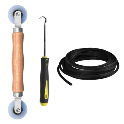 BAYTORY Window Screen Repair Kit, Nylon Roller Tool with Bearing | Spline Removal Hook and 32ft Retainer Spline Replacement for Installing Door Mesh Screens