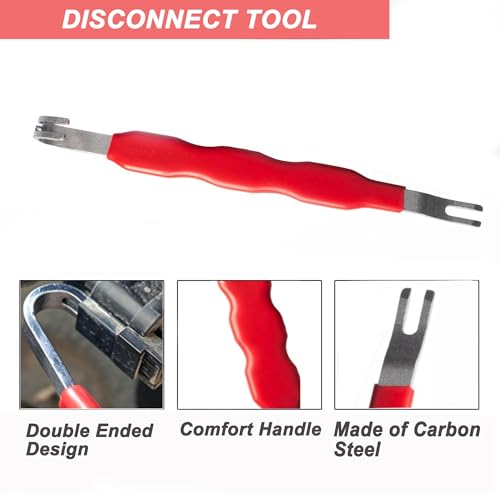 5Pcs Automotive Electrical Disconnect Pliers Kit, Connector & Removal Tool | Hose Clamp Pliers, Wire Terminal Remover, 60° Angled Separator and Trim Clip Tool for Wire Harness & Plugs with Storage Case