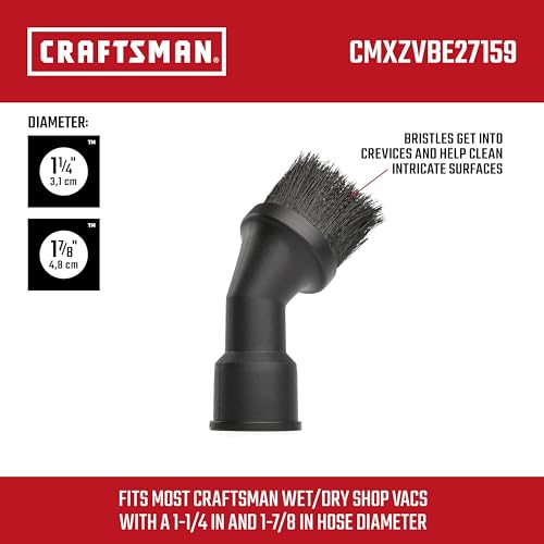 CRAFTSMAN CMXZVBE27159 1-1/4, 1-7/8 in. Dusting Brush Wet Dry Vac Accessory - size: Dusting Brush