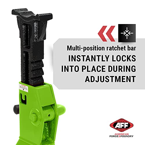 AFF Viking 4 Ton Jack Stand Set - Heavy Duty Ratchet Style Jack Stands - Pair - size: 4 Ton