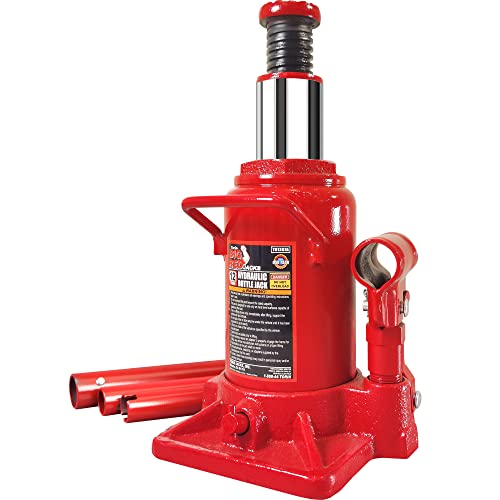 BIG RED T91207A Torin Hydraulic Stubby Low Profile Welded Bottle Jack, 12 Ton (24,000 lb) Capacity, Red - size: 12 Ton (24,000 lbs), style: 12 Ton (24,000 lbs) Low Profile