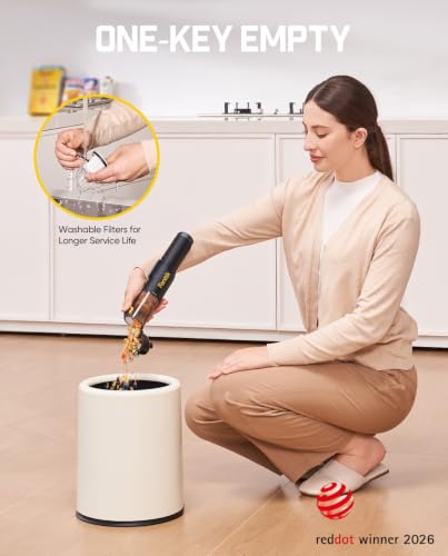 Fanttik Slim V10 Lite Handheld Vacuum Cordless, 0.98lb Lightweight with All-in-One Base Design, Smart LED Display, Portable Mini Vacuum Cleaner for Home Crevices, Couches, Office