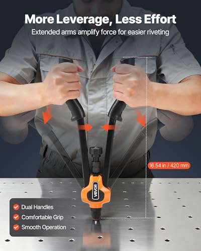 VEVOR Rivet Nut Tool Kit, 17-Inch Rivnut Tool Kit, with 13 Mandrels and 130 Nuts, Metric and SAE Size M3, M4, M5, M6, M8, M10, M12, 1/2-13, 8-32, 10-24, 1/4-20, 5/16-18, 3/8-16 UNC, a Carrying Case - size: 17", style: RIVET NUT TOOL
