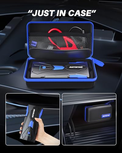 AUTOONE 6000A Car Battery Jump Starter Up to All Gas & 12L Diesel Engine, Car Battery Jumper Starter Portable 12V Jump Box with USB Output, Storage Case, LED Flashlight - size: 6000A