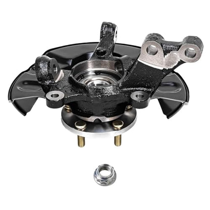 Detroit Axle - FWD 4pc Steering Knuckles Kit for 03-08 Toyota Matrix, 2 Front Steering Knuckles & Wheel Bearing Hubs 2 Rear Wheel Bearing and Hubs 2003 2004 2005 2006 2007 2008 Replacement - size: 4UW50480/Kit