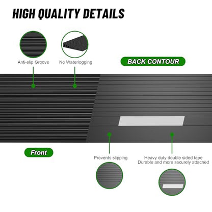 1.6" Rise Threshold Ramps for Doorways, 2000 Lbs Load Capacity, 35.5" Wide Natural Rubber Power Wheelchair Ramp is Adjustable and Cuttable for Doorways, Curb, Sweeper, Power Scooters, Bathroom - size: 1.6" Rise