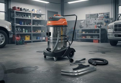 Industrial Wet/Dry Vacuum Cleaner | 2 Motors | 2000 Watt Power | 225 CFM | 21-Gallon Capacity JM773