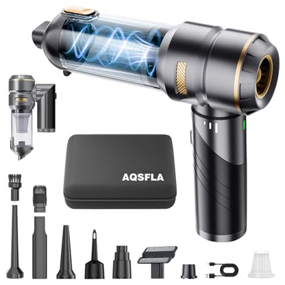 Car Vacuum Portable Cordless 22000PA High Power Handheld Mini Vacuum Cleaner Rechargeable Foldable with Brushless Motor Air Blower Duster Pump for Car Home Office Pet (Gray)