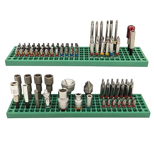 Free Zone Bit Organizer Set (Green) – 158-Hole Bit Storage – 1/4" Hex Bits & Drive Bits Adapter Storage – Toolbox Storage (Tools Not Included) - color: Green