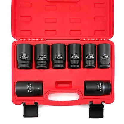 TONYNOL 3/4 Inch Drive Deep Impact Socket Set,6-Point,SAE(1"to 1-1/2"),8 Pcs,Cr-Mo.Heavy Duty Impact Socket Set. - size: 3/4" Drive 8-Piece (1" to 1-1/2")