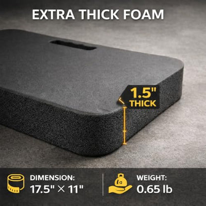 Gardzen Extra Thick Kneeling Pad for Gardening and Work, 1.5 Inch Soft NBR Foam Knee Cushion for Bathing Baby, Large Kneeler Mat for Yoga Exercise, 18x11 Inch, Black - size: 1 Pack