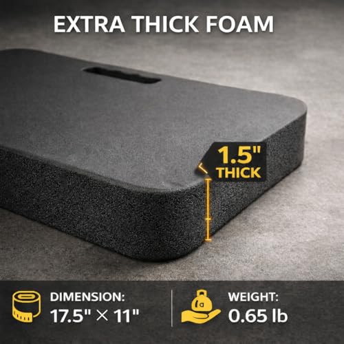 Gardzen 3 Pack Extra Thick Kneeling Pad for Gardening Work, 1.5 Inch Soft NBR Foam Knee Cushion Bathing Baby, Large Smooth Kneeler Mat Yoga Exercise, 18x11, Black - size: 3 Pack