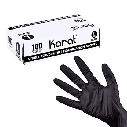 Karat Nitrile Powder-Free Gloves (Black) - Case of 1000 (Large)