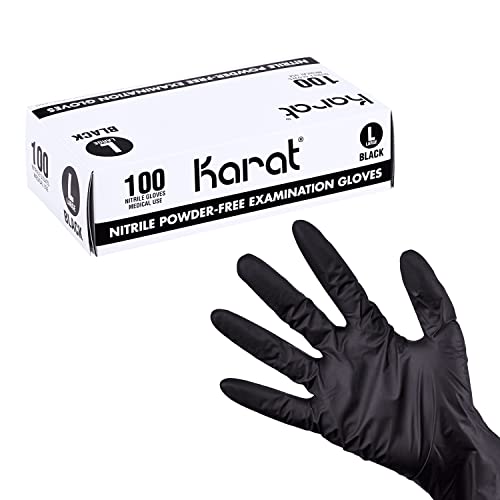 Karat Nitrile Powder-Free Gloves (Black) - Case of 1000 (Large)