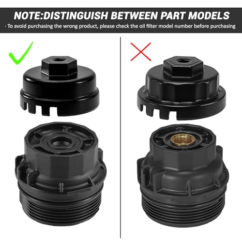 64mm 14 Flutes/6 Slots Oil Filter Cap Wrench Removal Tool Socket Compatible with Toyota, Lexus, Prius, and Scion Vehicles Equipped with 1.8L 4-Cylinder engines, Black Heavy-Duty Aluminum - size: 6 Slot, style: Aluminum - 6 Slot