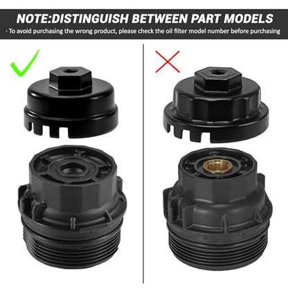 64mm 14 Flutes/6 Slots Oil Filter Cap Wrench Removal Tool Socket Compatible with Toyota, Lexus, Prius, and Scion Vehicles Equipped with 1.8L 4-Cylinder engines, Black Heavy-Duty Aluminum - size: 6 Slot, style: Aluminum - 6 Slot