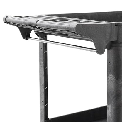 Dryser Utility Cart with Wheels, 46" x 25" Heavy Duty 550 lb. Capacity with Shelves - 2 Tier Rolling Cart with Four 5" Swivel Casters for Warehouse, Garage, Cleaning - size: 2 Shelves 4 Swivel 46x25