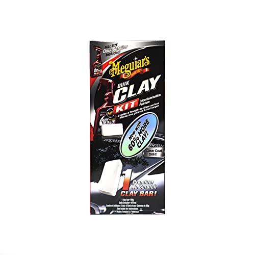 Meguiar's G1116EU Quik Clay Bar Starter Kit With 80g Of Clay And 473ml Detailer To Safely Remove Surface Bonded Contaminants Such As Tar, Tree Sap, Overspray And Industrial Fallout - size: 8 Fl Oz (Pack of 2)