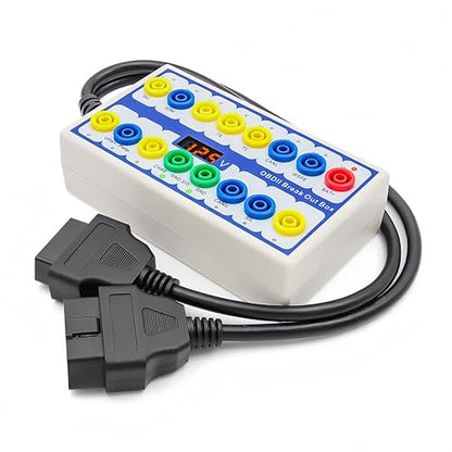 OBD2 Breakout Box, Communication Detection, Automotive OBDII Protocol Detector Supports CAN Bus, K line, L line and PWM Protocol. with One Universal Jumper