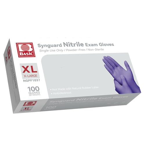 Jointown Basic Nitrile Exam Gloves, Medical Violet Blue Gloves Disposable Latex Free Powder-Free For Exam, Food Prep Cleaning, 100 Pcs, X-Large, NGPF1037 - size: X-Large, style: Pack of 100