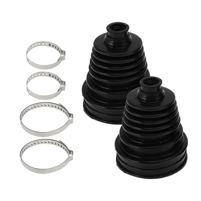ACROPIX 2pcs CV Joint Boot with 4 Stainless Steel Clamps, Silicone Rubber Black CV Axle Boot Repair Kit Universal Constant Velocity Joint for Most Cars - size: Set B