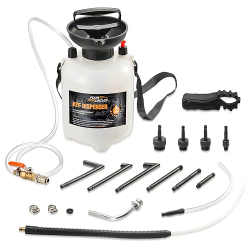 FOUR UNCLES 3L Manual Transmission Fluid Pump Kit with 12 Adapters | 3L Fluid Capacity, 12 ATF Adapters, One-Hand Pumping, Leak-Free Connections, Professional Service Tool - size: 3L（12pcsAdapter）