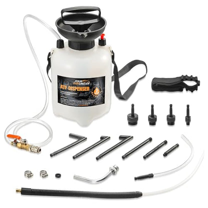 FOUR UNCLES 3L Manual Transmission Fluid Pump Kit with 12 Adapters | 3L Fluid Capacity, 12 ATF Adapters, One-Hand Pumping, Leak-Free Connections, Professional Service Tool - size: 3L（12pcsAdapter）