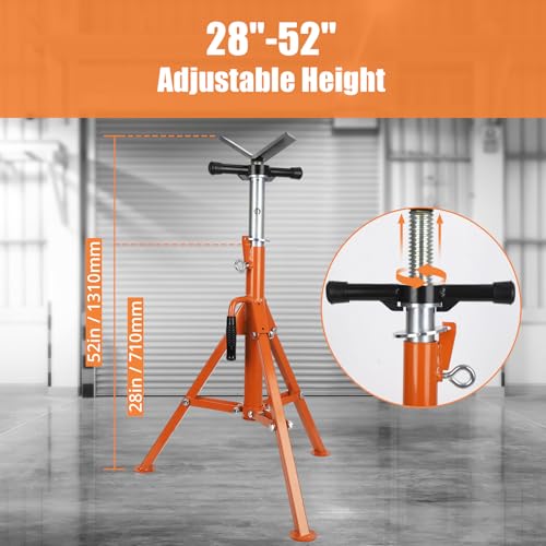 Heavy-Duty Pipe Jack Stands, 2500LB Capacity & 28-52 Inch Adjustable Height, Folding Steel Stand for Welding, Automotive Repair and Industrial Use,Orange - size: 2500lbs