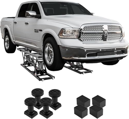 VEVOR Portable Car Lift - 7,000 LBS Capacity, 26.8" Max. Height, Heavy-Duty Carbon Steel Truck Lift with 120V Power Unit | 26.8" Max Height, Extended-Length Plates, Heavy-Duty Carbon Steel, 120V Power Unit, For Home Garage Shop