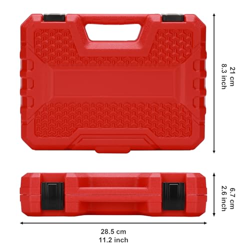Mayouko 50PCS 1/4 Inch Drive Master Impact Socket Set,Metric/SAE,Deep/Shallow,6 Point,CR-V, 5/32 Inch - 9/16 Inch, 4mm - 15mm. - size: 50PCS Without Accessory