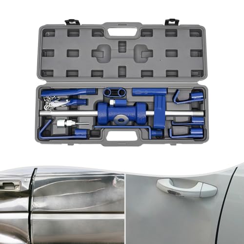 Dent Puller 23inch Long Shaft Slide Hammer Dent Removal Kit with Portable Toolbox, Multiple Tools Automotive Heavy Dent Remover Repair for Door Panels, Bumpers, Mudguards, Side Panels